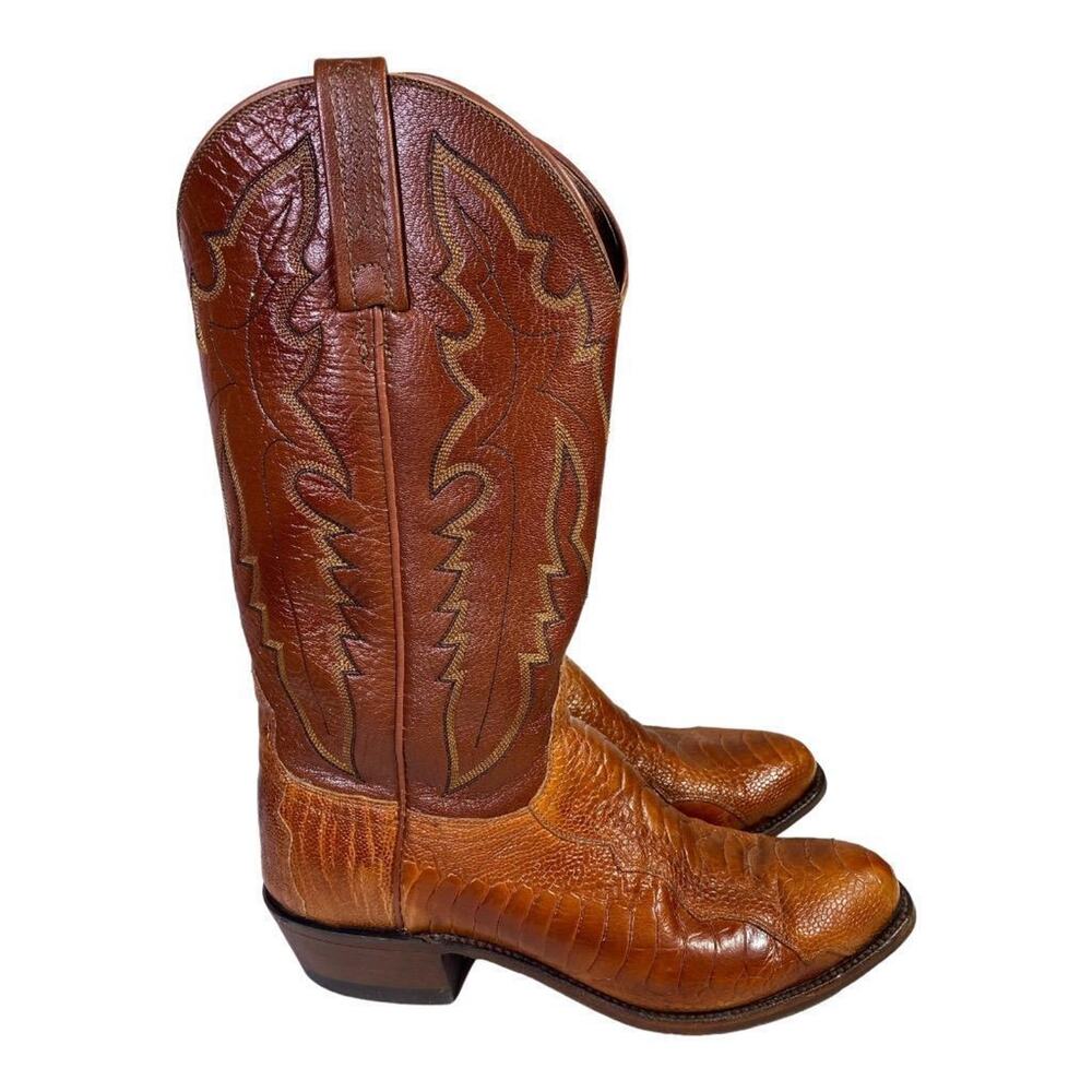 Lucchese 1883 Ostrich Leg Cowboy Boot Men size 8 D Justified Raylan style.